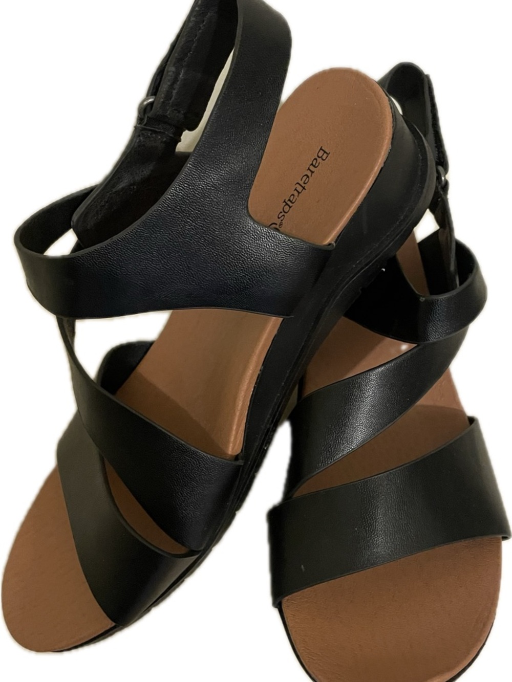 NWOT BareTraps Black Frolick Wedge Sandal Size 10